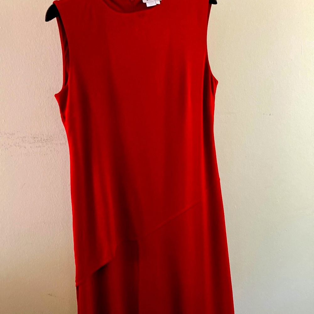 DKNY Large Red High and low midi dress